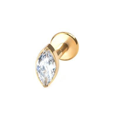 Titan-Labret mit Stein im Marquiseschliff