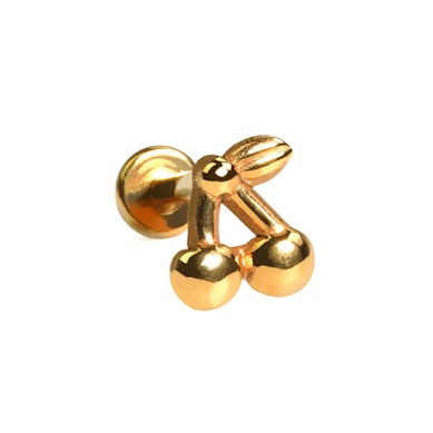 Kirsche-Labret aus Titan mit flacher Rückseite