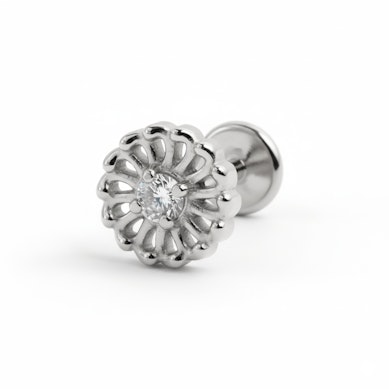 Zartes Labret aus Titan in Blumenform