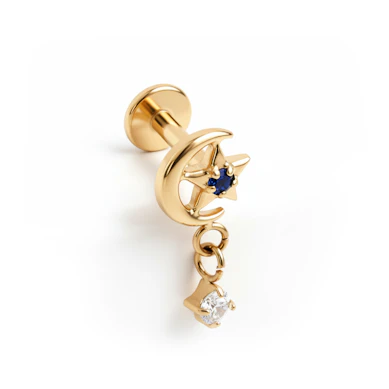 Titan-Labret mit Mond und Stern mit Anhänger