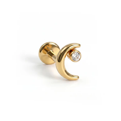 Mond-Labret mit Stern aus Titan
