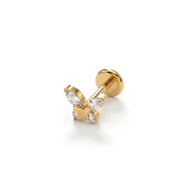 Doppelter Schmetterling-Labret aus Titan