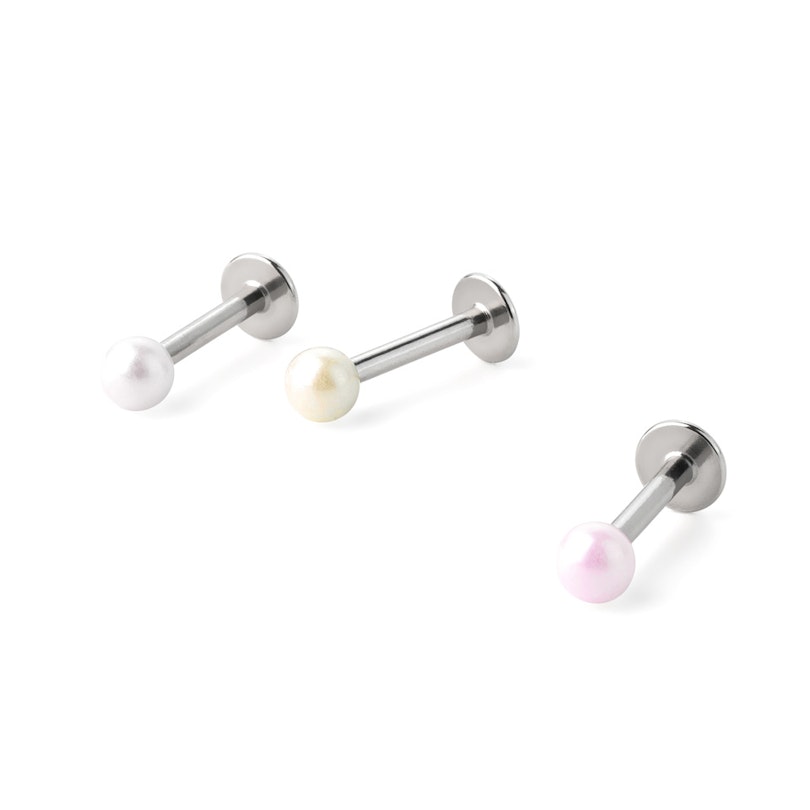 Labret mit einer Perlenkugel aus Acryl in vielen Farben Körperschmuck - Deutschland