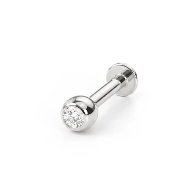 Labret aus 14 Karat Gold mit einem Stein