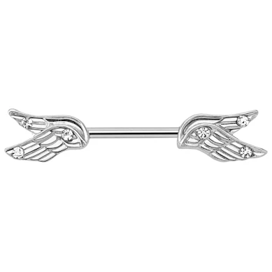 Brustwarzenpiercing mit zweigeteilten Engelsflügeln