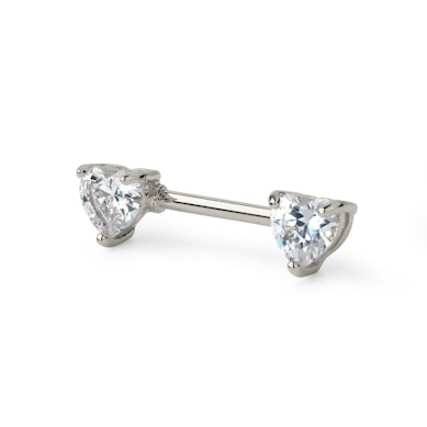 Brustwarzenpiercing mit Herzsteinen
