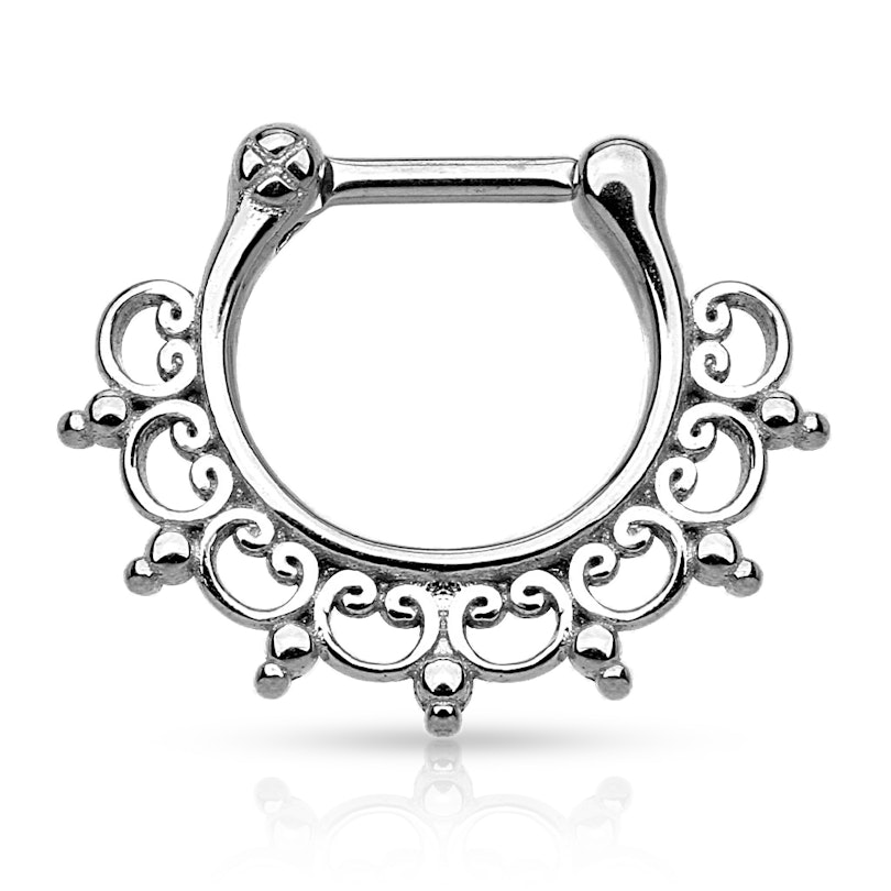 Septumpiercing aus Chirurgenstahl mit Ornamenten im Design Körperpiercing - Deutschland