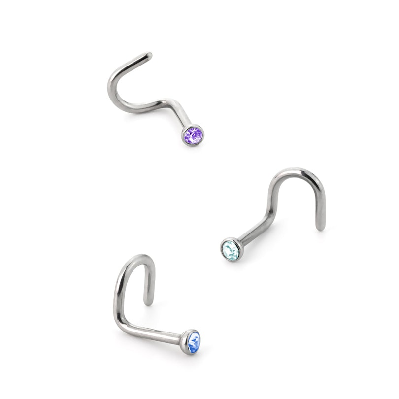 Nasenschraube aus Chirurgenstahl mit einem Stein Piercingschmuck - Deutschland