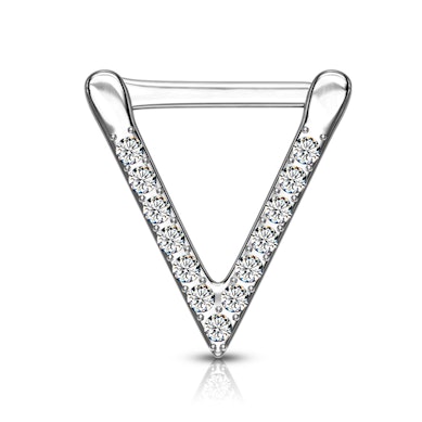 Dreieckiges und steinbesetztes Septumpiercing