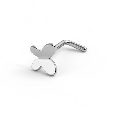 Nasenstecker aus Titan mit Schmetterling