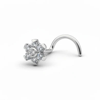 Nasenstecker aus Titan mit Blume