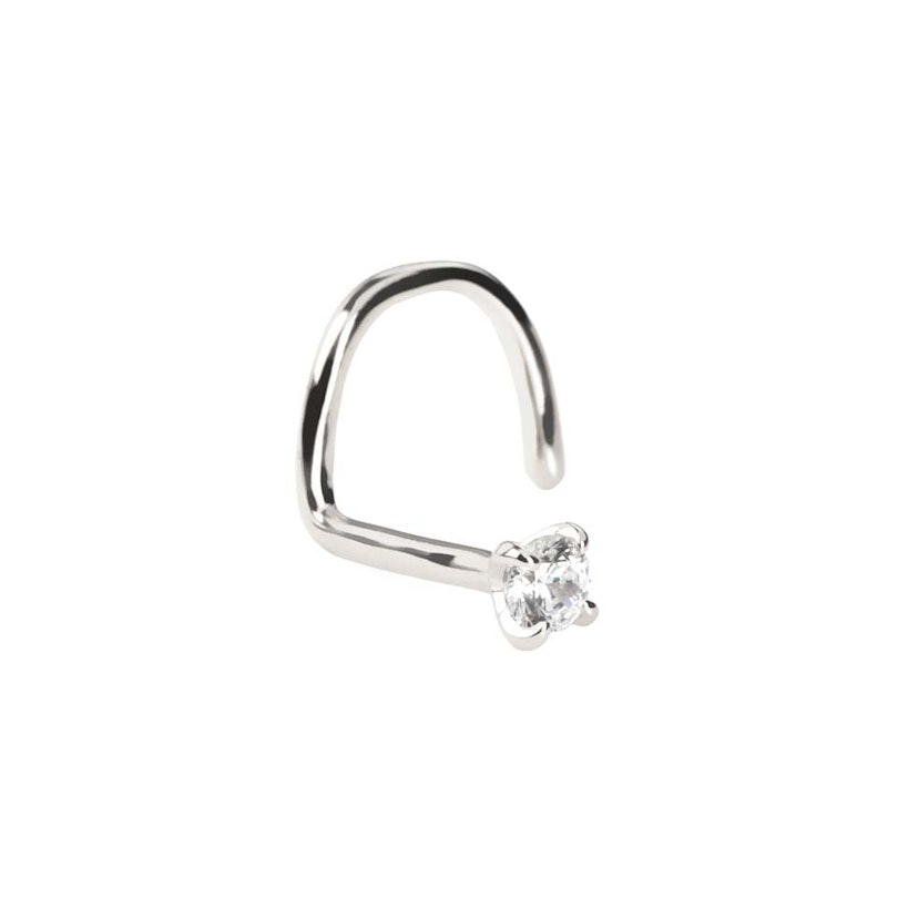 14 Karat massives Gold - Nasenschraube mit Stein Piercings - Deutschland