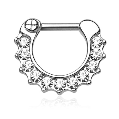 Septumpiercing mit steinbesetzter Kante