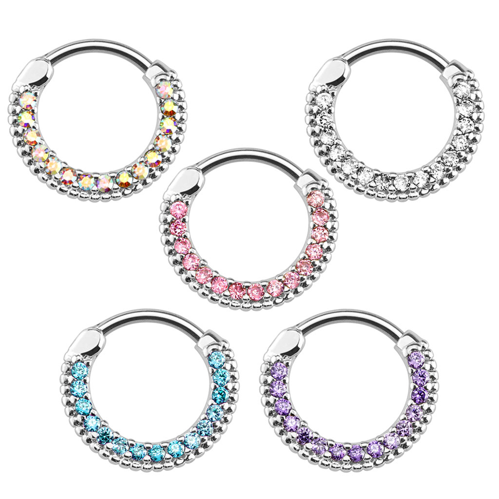 Runder Septumclicker mit vielen Steinen Körperschmuck - Deutschland