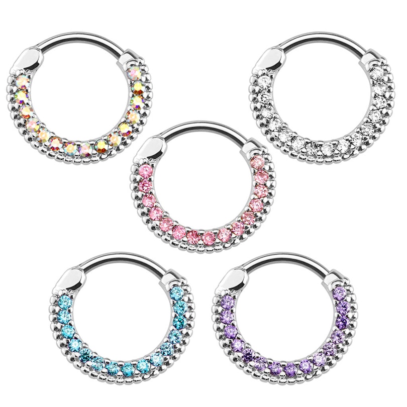 Runder Septumclicker mit vielen Steinen Körperschmuck - Deutschland