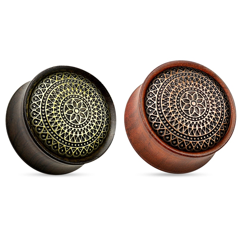 Plug aus Holz mit einem Gittermuster Körperschmuck - Deutschland