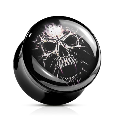 Plug aus Acryl mit einem Totenkopf