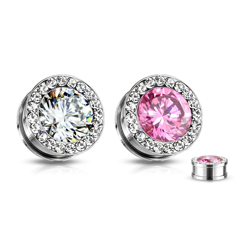 Plug mit einem großen und vielen kleinen Steinen Piercings - Deutschland