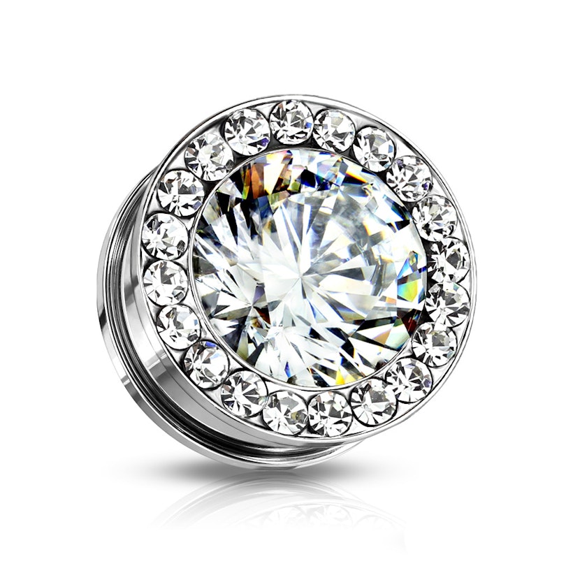 Plug mit einem großen und vielen kleinen Steinen Piercing - Deutschland