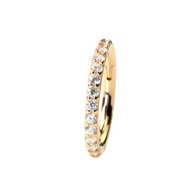 Steinbesetzter Ring aus 14 Karat Gold mit Scharnier