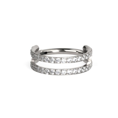 Doppelter steinbesetzter Titanring