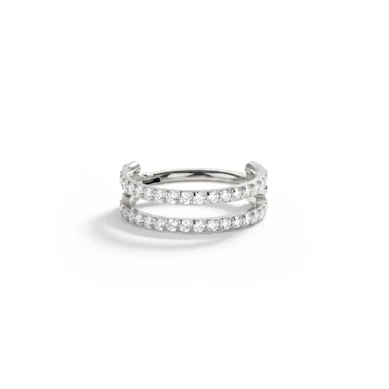 Doppelter steinbesetzter Titanring