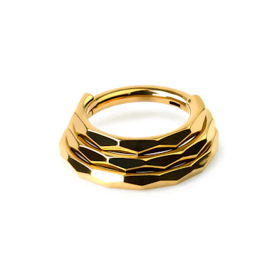Dreifacher Titanring mit Diamantmuster