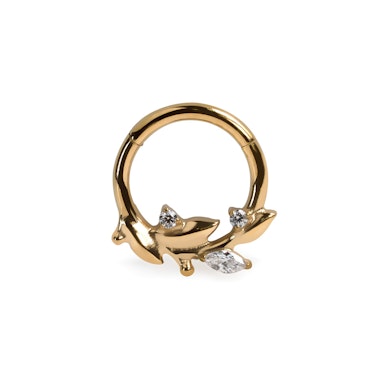 Ring aus Titan mit zarten Blättern