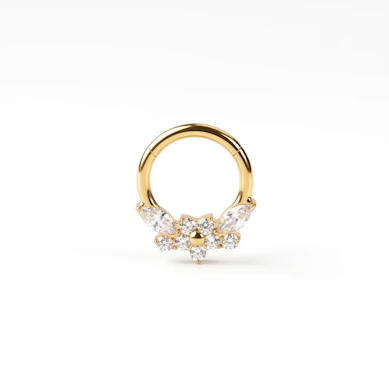 Nach vorne gerichteter Titanring mit Blumen