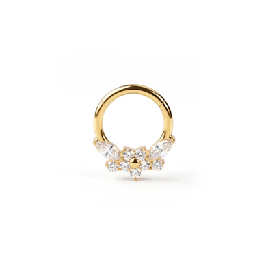 Nach vorne gerichteter Titanring mit Blumen