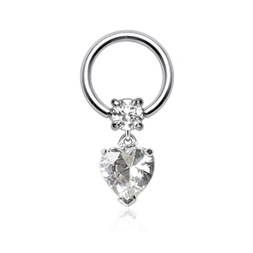 Ring mit einem Herzanhänger Piercing - Deutschland