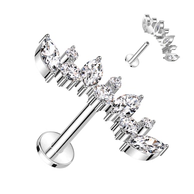 Titan-Labret mit marquiseförmigen und runden Steinen