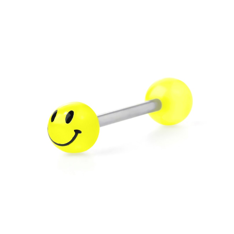 Selbstleuchtenes Zungenpiercing mit Smiley Piercing - Deutschland