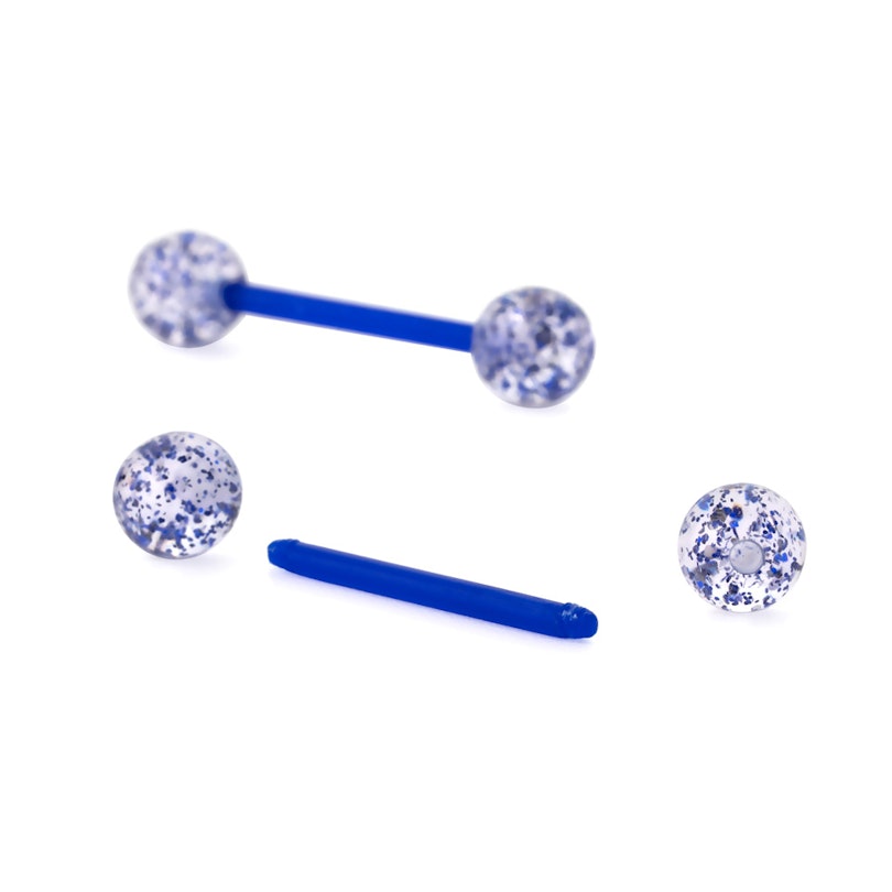 Zungenpiercing aus Bioplast mit Glimmer Körperschmuck - Deutschland