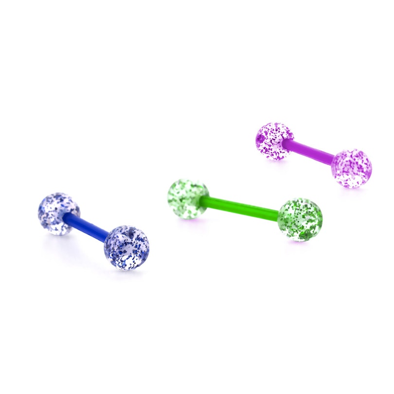 Zungenpiercing aus Bioplast mit Glimmer Körperpiercing - Deutschland