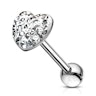 Zungenpiercing mit Steinbesatz in Form einer Herzkugel Piercingschmuck - Deutschland