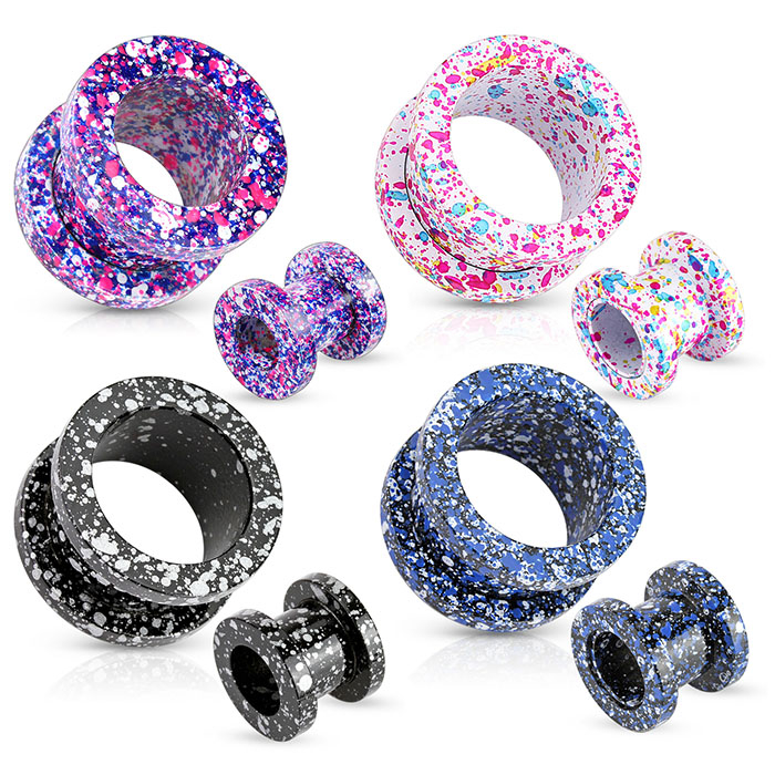 Tunnel mit Spritzflecken und Schraubgewinde Piercings - Deutschland