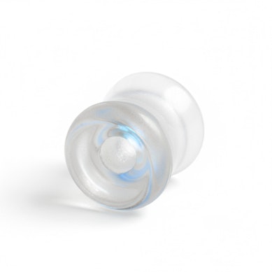 Double flare Tunnel aus Glas mit Aurora-Borealis-Effekt