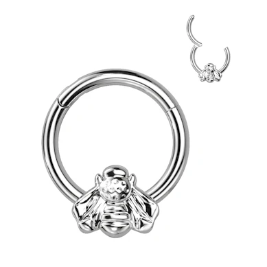 Scharnierring aus Titan mit einer frontalen Biene