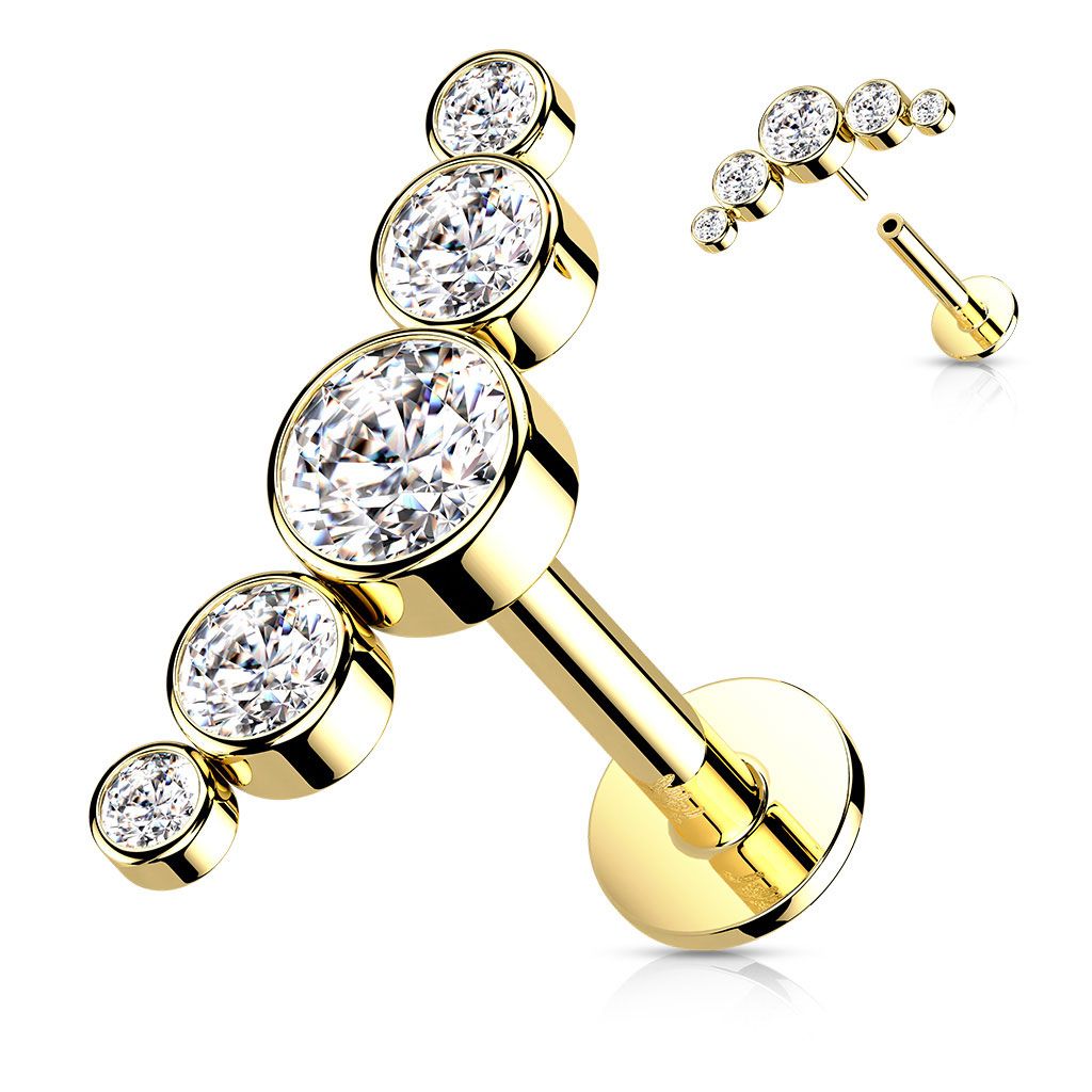 Labret on sale piercing gold