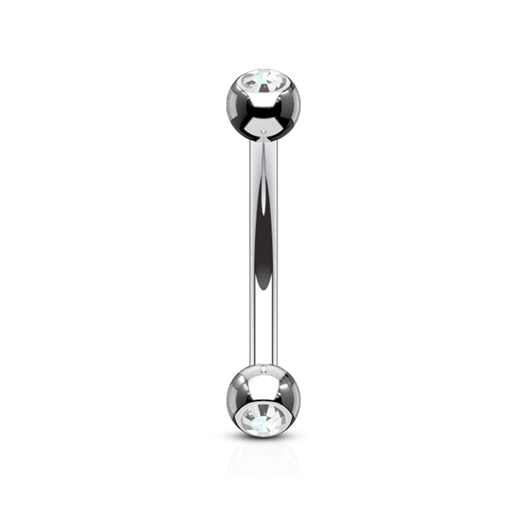 Gebogener Stab aus Titan mit Steinen