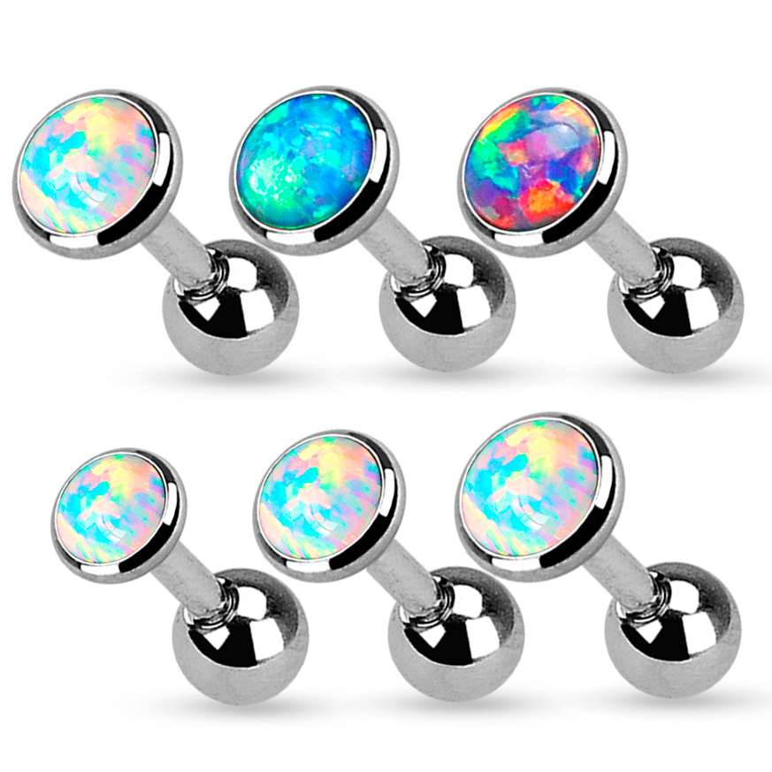 Set aus Ohrpiercings mit Opalsteinen