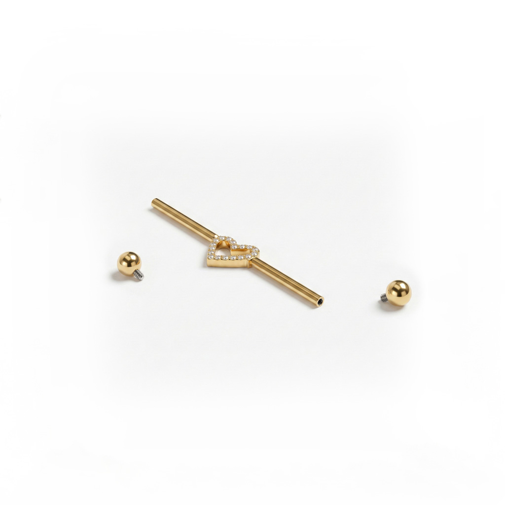 Industrialstab aus Titan mit Herz in der Mitte