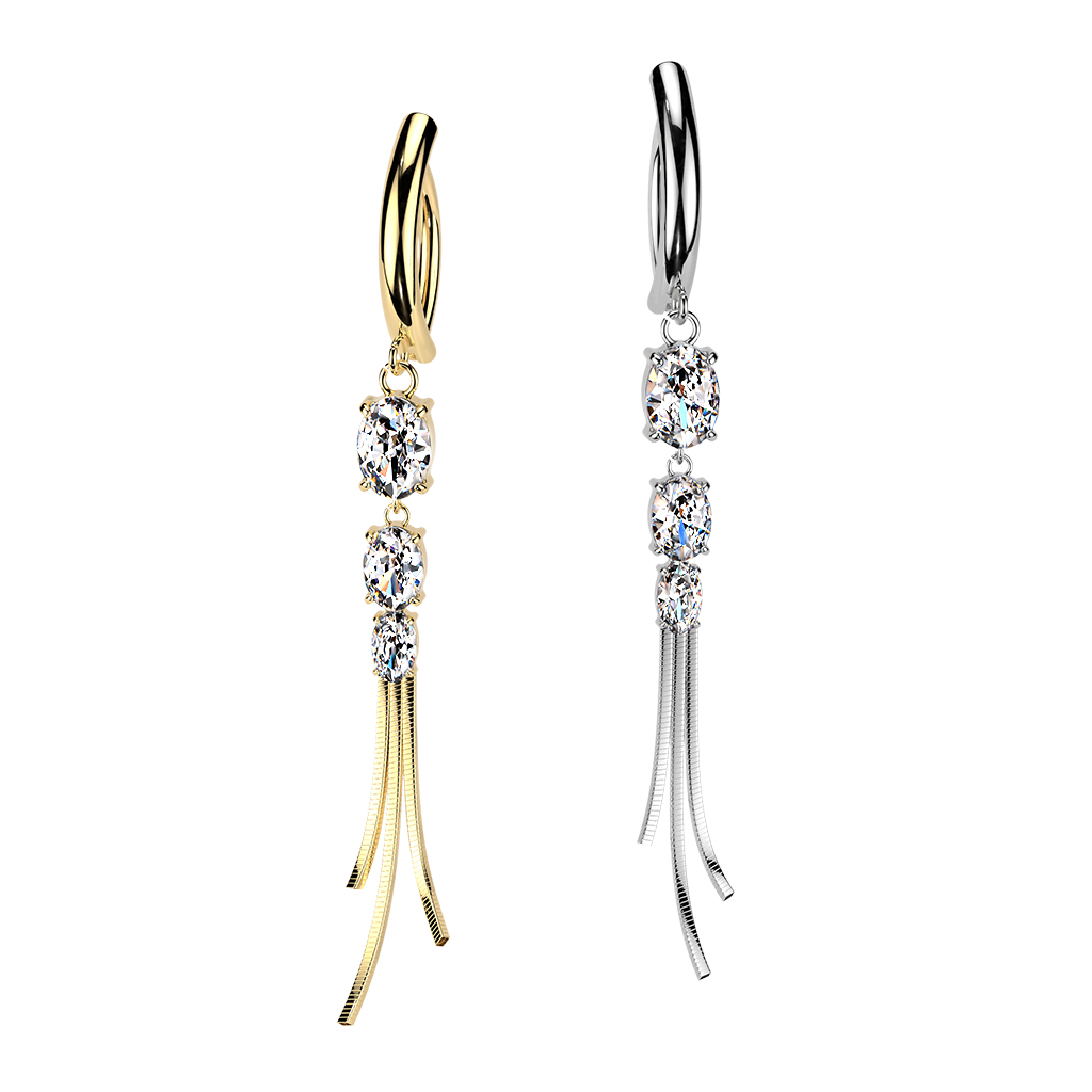 Bauchnabel-Clicker mit Schmucksteinen und Ketten