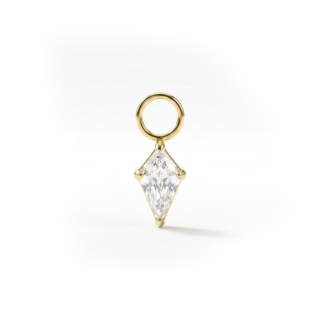 Schlichter Titan-Anhänger mit diamantförmigem Schmuckstein