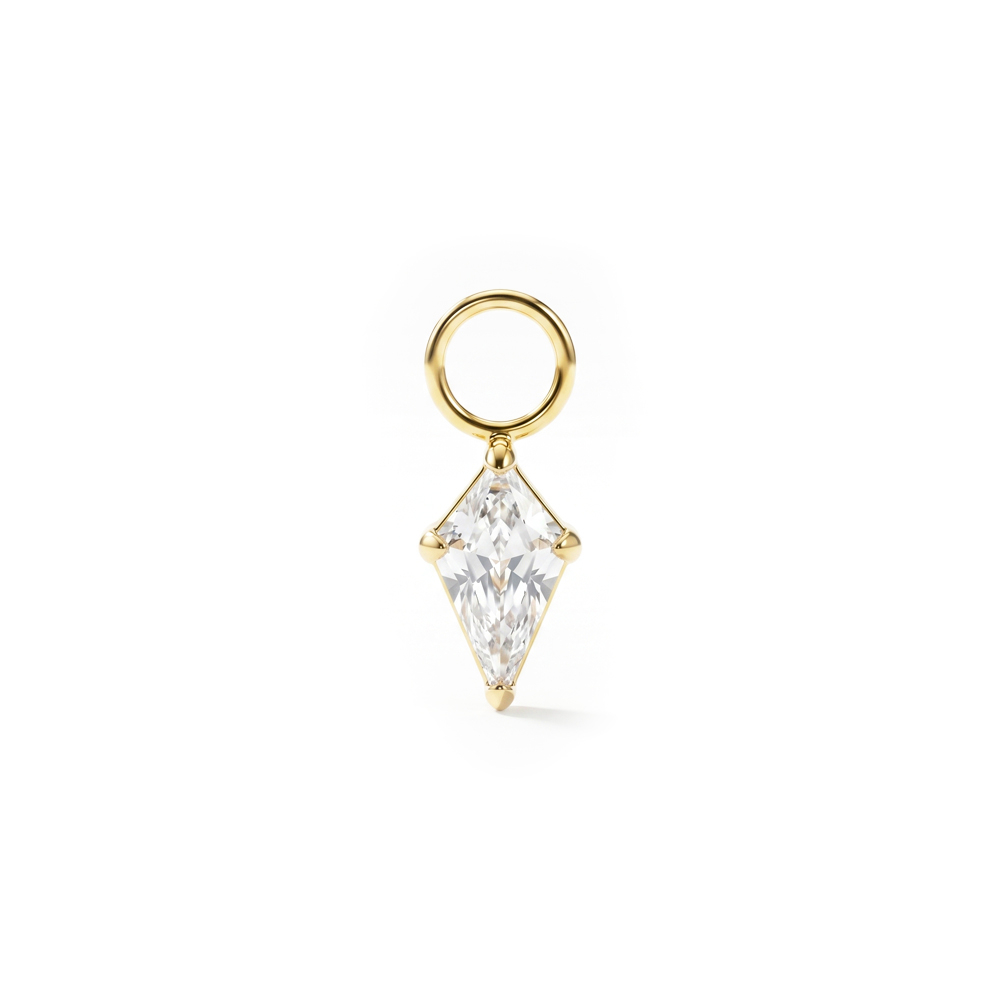 Schlichter Titan-Anhänger mit diamantförmigem Schmuckstein