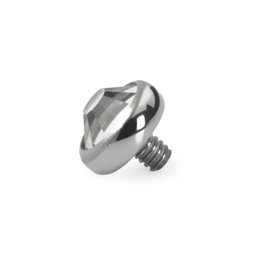 Titan-Aufsatz mit eingefasstem CZ-Stein