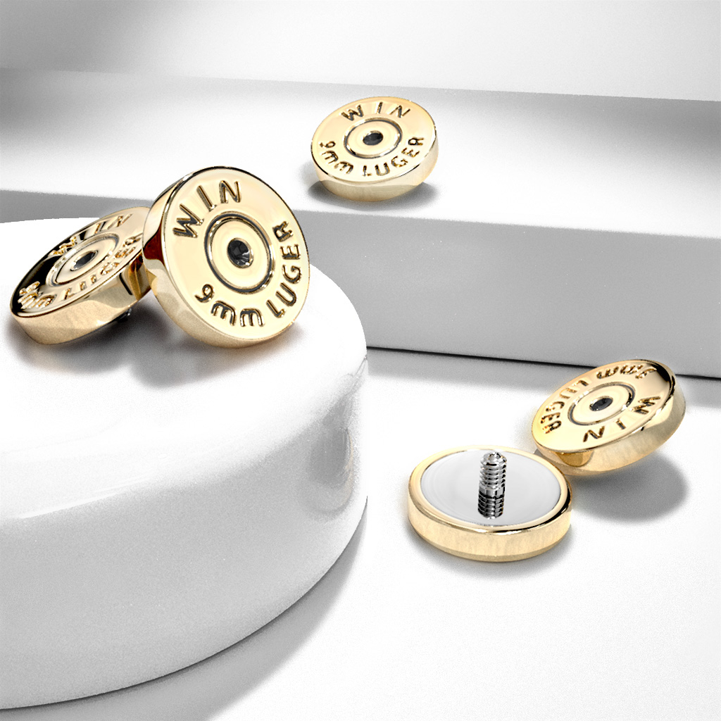 Dermal mit der Rückseite einer Patrone