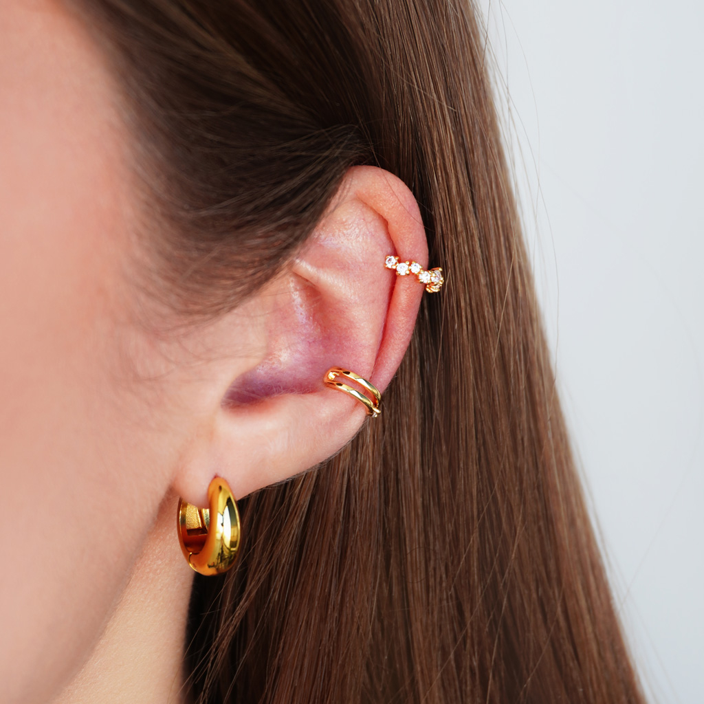 Ear Cuff mit asymmetrischen Schmucksteinen
