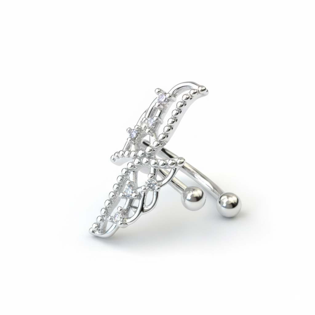 Earcuff aus Chirurgenstahl mit Flügeln
